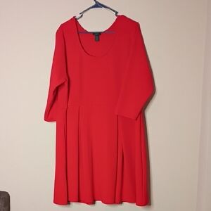 Rue21 Vibrant Red Long Sleeve Dress